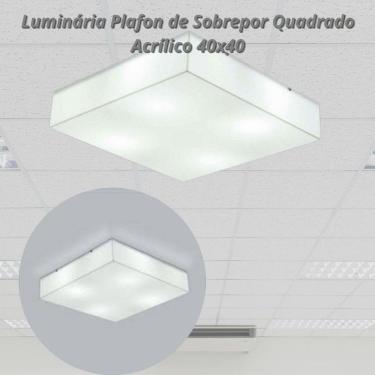 Imagem de Luminária Plafon de Sobrepor Quadrado Acrílico 40x40