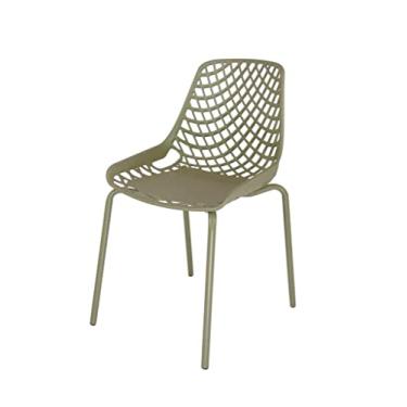 Imagem de Cadeira Aproximação Interlocutor Fixa Beau Design Com 4 pés de Aço Tubular Verde Rhodes