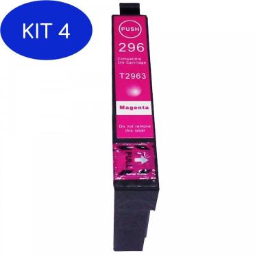 Imagem de Kit 4 Cartucho Aplicável  296 T296 T296320 Alto Rendimento
