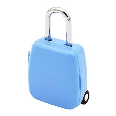Imagem de Fenteer Cadeado com combinação sem chave redefinível digital design oculto fechaduras de bagagem 3 código digital cerca mala porta de viagem, azul