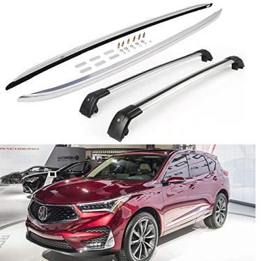 Imagem de UDP 4 peças de alumínio trilho lateral de trilho de teto barras transversais traváveis para Honda Acura RDX 2019 2020 2021