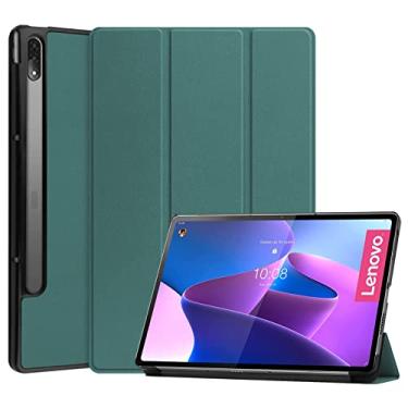 Imagem de For Lenovo Tab P12 Pro 12.6 Three-folding Holder Custer Texture Leather Tablet Case