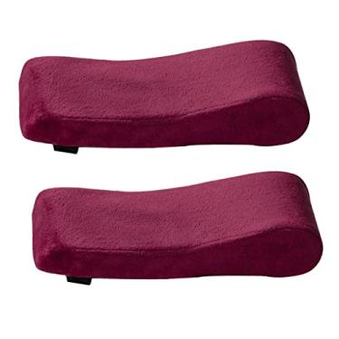 Imagem de LOVIVER Almofadas de de braço de cadeira (2 pacote) espuma de memória para casa/escritório cadeira braço capa computador gaming cadeira almofada lavável, Vinho Tinto