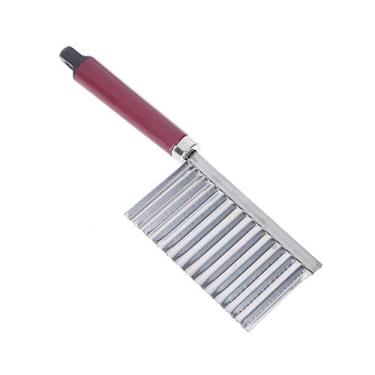 Imagem de Tingpai Faca Batata Cortador de dob s Ondulado Chopper F ncês Fry Slicer Salada de legumes Faca de corte Aço inoxidável Ondulado Slicer Cortador de legumes ondulado