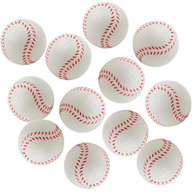 Imagem de DORUS 12 peças de bolas de espuma com tema esportivo de beisebol de 6,3 cm para alívio de estresse, bolas esportivas de beisebol realistas e relaxáveis