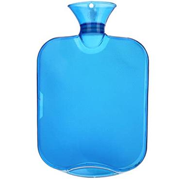 Imagem de Garrafa de água quente PVC ClearHot Water Bag para compressa quente e fria, aquecedor de pés de mão, ideal para cólicas menstruais, alívio da dor no pescoço e ombro, azul, 2000ml