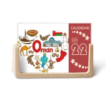 Imagem de Agenda de mesa com bandeira nacional do amor Omã 2022 para 12 meses