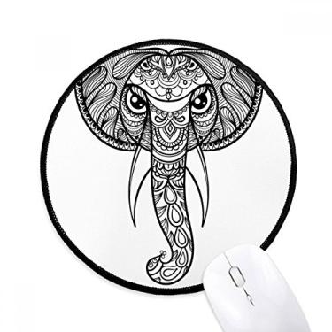 Imagem de DIYthinker Paint Elephant Friend Company Mouse Pad Desktop Office Tapete redondo para computador
