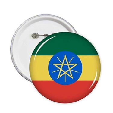 Imagem de Emblema de bandeira nacional da Etiópia com alfinetes de país da África botão de decoração 5 peças