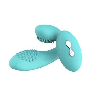 Imagem de Vibrador Para Casais Com Controle Remoto Forma de U Estimulador Ponto G e Clitóris 12 Velocidades Sexuais Zatla (Azul)