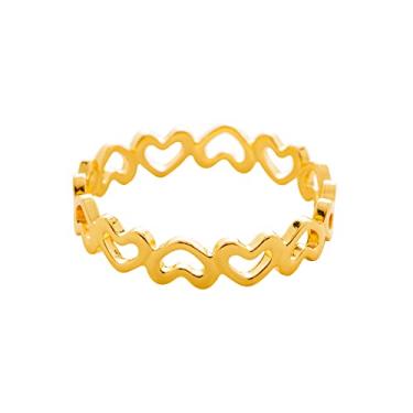 Imagem de Conjunto 4 Anéis para Guardanapos de Zinco Coração Dourado 5cm x 1cm x 4cm - Wolff