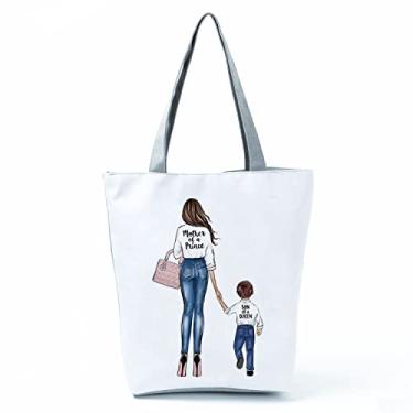 Imagem de Bolsas femininas afro douradas impressas bolsa de ombro moda bonita bolsa de compras ecológica portátil bolsa de praia de alta capacidade, Hl3041