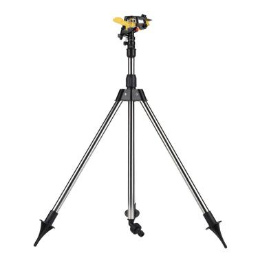 Imagem de Pilipane Aspersor de impacto na base do tripé,Irrigação de aço inoxidável para jarda, Irrigação de jardim de tripé ajustável, Irrigação de água para gramado, Irrigação de grama (11,4 x 10,9 cm)