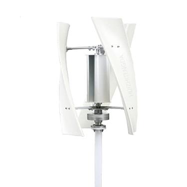 Imagem de Eixo vertical sem ruído Turbina eólica, 4000W 12V 24V 48V 220V Gerador de turbinas eólicas em 3 fases com controlador para sistema solar híbrido eólico (branco),12v