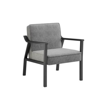 Imagem de Poltrona Antônia Preta e Cinza