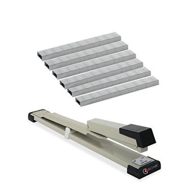 Imagem de Grampeador de longo alcance – capacidade de 20 folhas, capacidade de 210 grampos – ajustável até 30 cm – perfeito para encadernação de livros, panfletos, brochuras e grampeamento (solado – grampeador com 5.000 grampos)