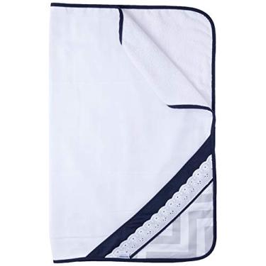 Imagem de Toalha Felpuda Revest. Vies Bord. Ingles Brooklyn Chevron Cinza/Marinho, Biramar Baby, Marinho