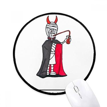 Imagem de Mouse pad Egypt Mummy Halloween Vampiro Horus Tapete redondo para escritório