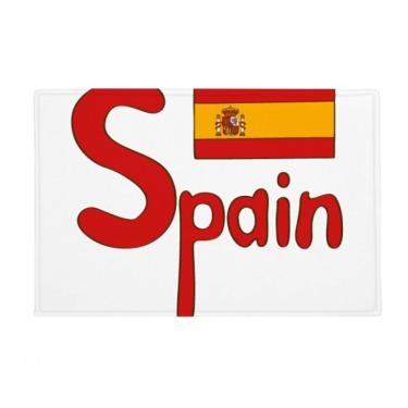 Imagem de DIYthinker Tapete antiderrapante para porta de banheiro com bandeira nacional da Espanha