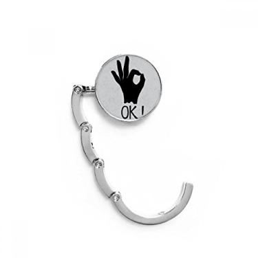 Imagem de OK Outline Gancho de mesa personalizado para gestos, extensão de fecho decorativo dobrável