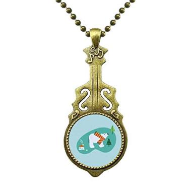 Imagem de DIYthinker Colar de urso de desenho animado com planta de animal, joia antiga com pingente de música