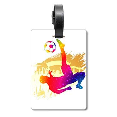 Imagem de Cheered Football Player Bicycle Kickcase Bag Etiqueta Bagagem Etiqueta Scutcheon Etiqueta