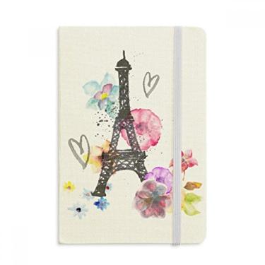Imagem de Caderno da Torre Eiffel, em forma de coração, capa dura, diário clássico A5