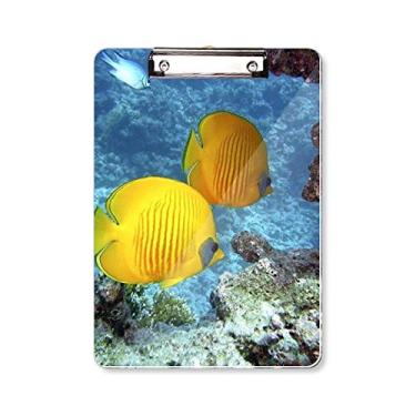 Imagem de Prancheta de imagem natureza peixe água oceano pasta, bloco de escrita A4