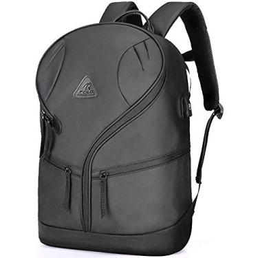 Imagem de Mochila Mochila Mochila Mochila Mochila Bolsa masculina Bolsa de viagem Bolsa para computador de alta densidade à prova d'água e tecido de poliéster, preto