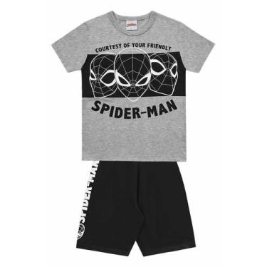 Imagem de Conjunto Camiseta E Bermuda Infantil Homem Aranha Fakini