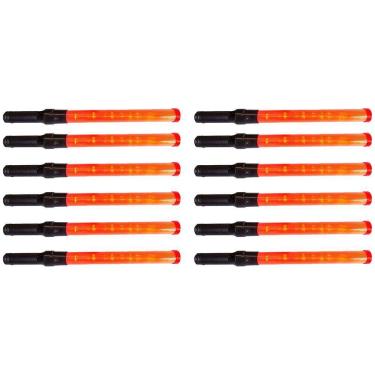 Imagem de Bastao Sinalizador Kit 12 Unidades Fluorescente Transito Estacionamento Aeroporto Estrada Sinalizaçao Segurança Obra