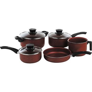 Imagem de Jogo de Panelas de Alumínio com Revestimento Interno de Antiaderente 5 Peças, Tramontina, 20599987, Vermelho, Medio