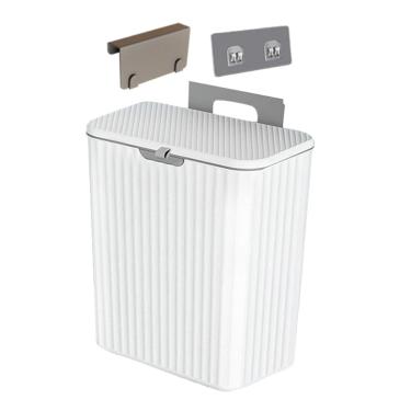 Imagem de Balde de compostagem interno montável, lata de de reciclagem, recipiente de montado parede, escaninho de compostagem para, Branco 9L