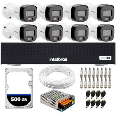 Imagem de Kit 8 Câmeras Intelbras Vhd 1220 B G7 Full Color Bullet Full Hd 1080p Multi Hd Ir 20m + Dvr Gravador de Vídeo Intelbras Mhdx 3008-c + Hd 500gb