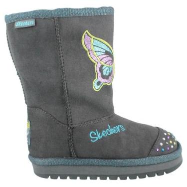 Imagem de Skechers Bota infantil com luzes Butterfly Steps 10317L, Carvão/Turquesa, 1 Little Kid