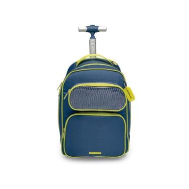 Imagem de Mochila De Rodinha Bolso Removivel Neon