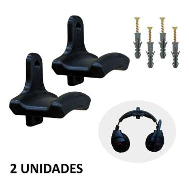 Imagem de Kit 2 Suportes De Parede Para Headset Gamer Headphone Preto