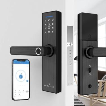 Imagem de Fechaduras WiFi, Smart Lock, Tuya APP Fechadura Digital Biométrica de porta, Fechadura de porta de entrada sem chave,Travamento automático, senha antiviolação (X1)