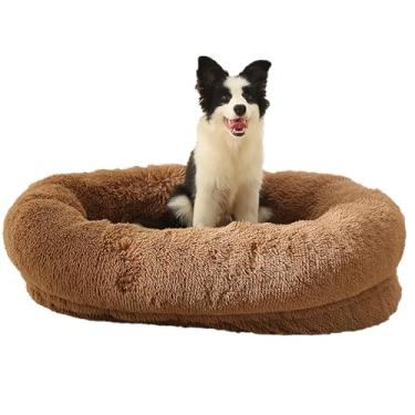 Imagem de TYMONT - Cama para Cães Grandes - Lavável e Calmante com Capa Removível, Fundo Antiderrapante (Khaki, Large)