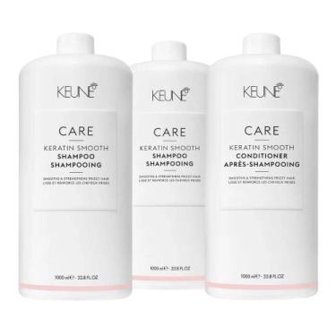 Imagem de Kit Keune Care 2X Keratin Smooth Shampoo 1000ml, Condicionador 1000ml