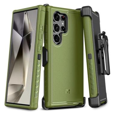 Imagem de M MYBAT Pro Capa Maverick Series para Samsung Galaxy S24 Ultra com clipe de cinto, 17,3 cm, capa protetora resistente contra quedas de grau militar com suporte giratório de 360° (sem protetor de tela)