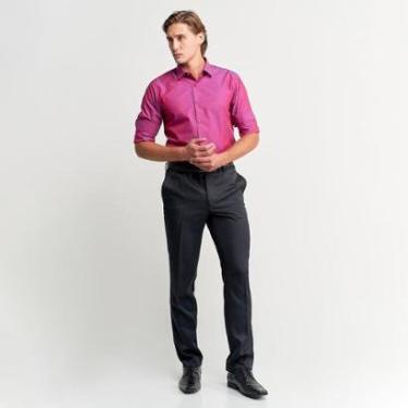 Imagem de Camisa Social Masculina Vinho -  4-Masculino