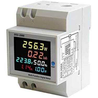 Imagem de Medidor inteligente de energia 6 em 1 Display Medidor inteligente Trilho Din AC Monitor Tensão Corrente Fator de potência KWH ativo Medidor de frequência de energia elétrica Medidor elétrico