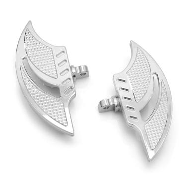 Imagem de Placa de piso cromada para passageiros Tomahawk Lâmina CNC para harley Touring st glide FLHX FLTR Macho Mount Pegs Softail Dyna Sportster XL