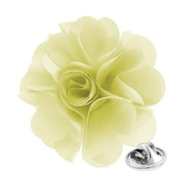 Imagem de Vittorio Vico Broche de lapela floral de cor sólida premium masculino formal - Boutonniere para homens, broche, 2.5" (6.36CM), Poliéster, Não aplicável