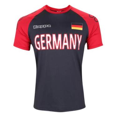 Imagem de Camisa Masculina Alemanha Vermelho Kappa Preto
