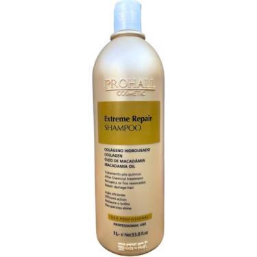 Imagem de Prohall Extreme Repair Shampoo Pós Química Higienização Hidratação profunda Brilho Recuperação Reparação fragilizado Nut