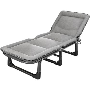 Imagem de Espreguiçadeira reclinável dobrável, cadeiras reclináveis ​​ajustáveis, cadeira de gramado reclinável portátil dobrável, poltrona reclinável dobrável para pátio externo para acampamento inte