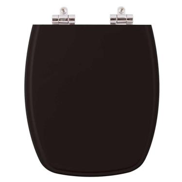 Imagem de Assento Sanitário Poliester Soft Close Primula Plus Preto para vaso Fiori