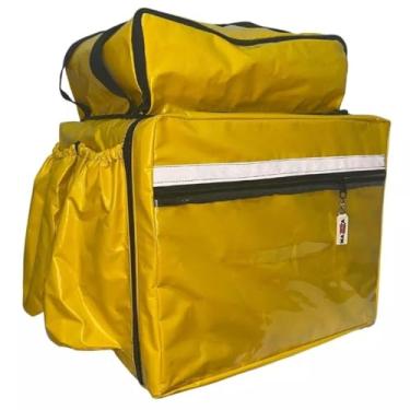 Imagem de Mochila Bag Completa para Motoboy Delivery Impermeável com ISOPOR 45L - Amarelo